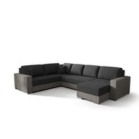 WOHNLANDSCHAFT Prado rechts mit Schlaffunktion und Bettzeugcontainer - Beige/Grau, Textil (314/88/210cm) - SIMKAM Furniture