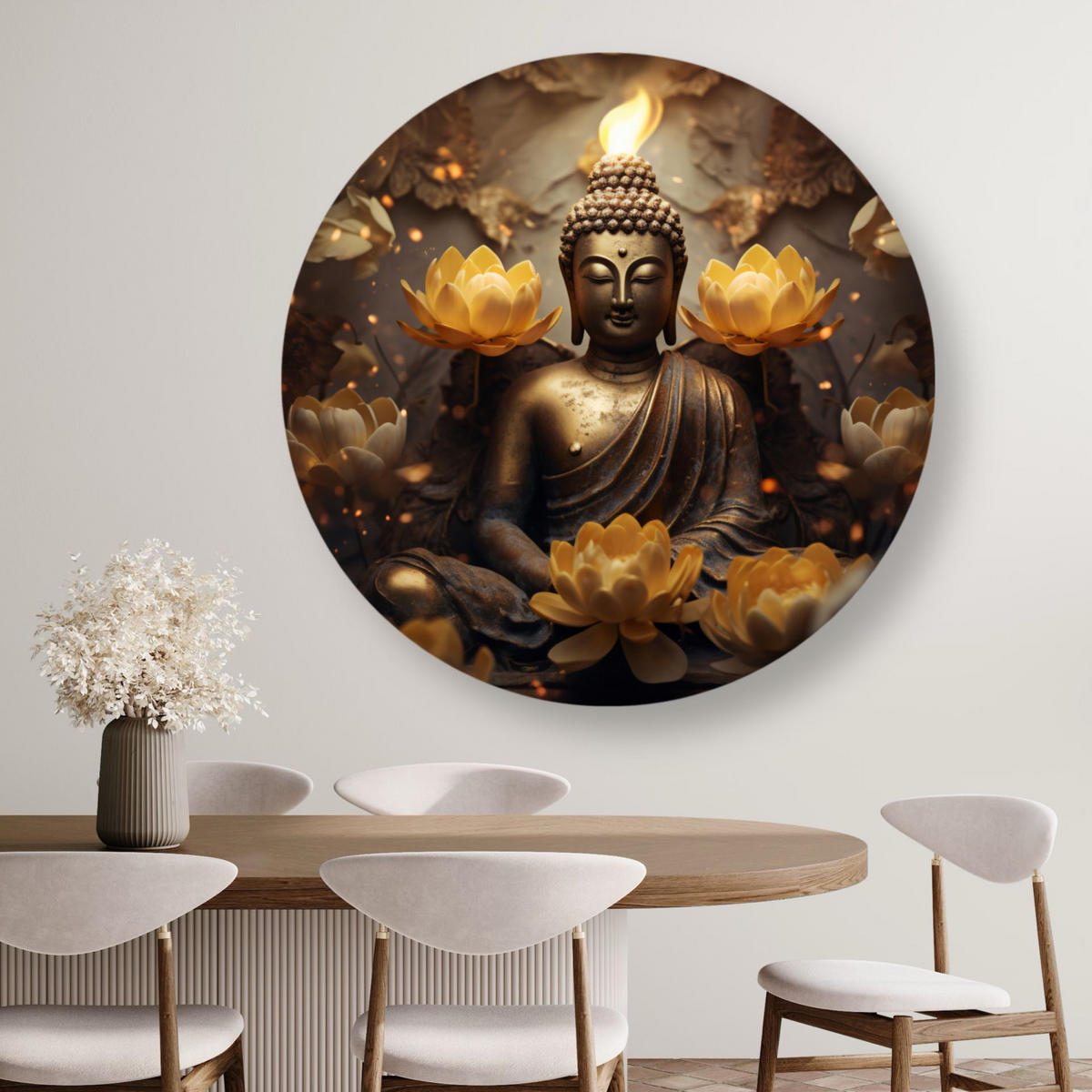 RUNDES BILD Kupfer 40/40 cm - Braun/Kupferfarben, Textil (40/40cm) - KUNSTLOFT