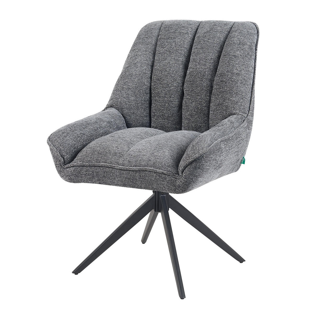 DREHSTUHL Mika-Zoe - Schwarz/Grau, Textil/Metall (60/88/68cm) - DUBI Möbel