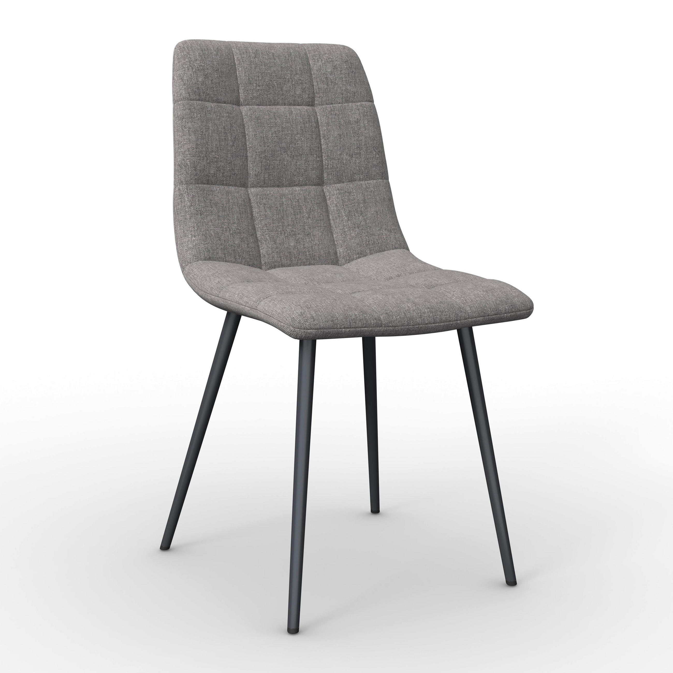 STUHL Ria Grau Mikrofaser Gepolstert - Grau, Metall (44/87/54cm) - Bessagi Home