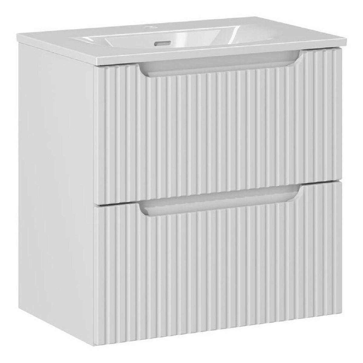 WASCHTISCHKOMBI 60 cm 2 Teile - Nova White N BM112 in Weiß/Matt - Weiß, Holz (60/57/40cm)