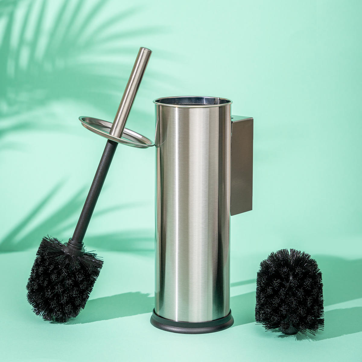 WC-GARNITUR inkl. Wandhalterung, Edelstahl - Edelstahlfarben, Metall (10/39/13.5cm) - bremermann