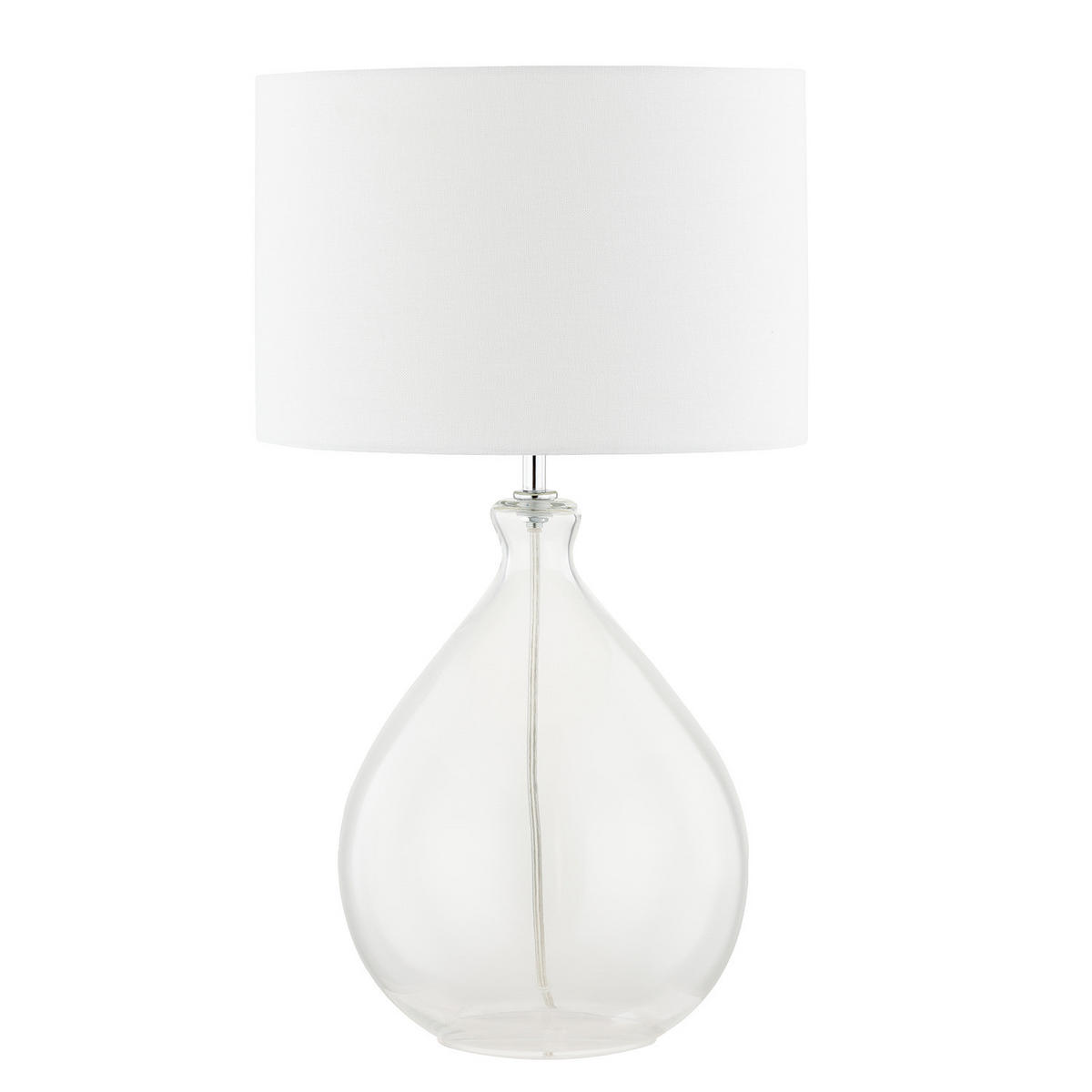 TISCHLEUCHTE - 1-flammig - Weiß, Textil (30/30/53cm) - home24