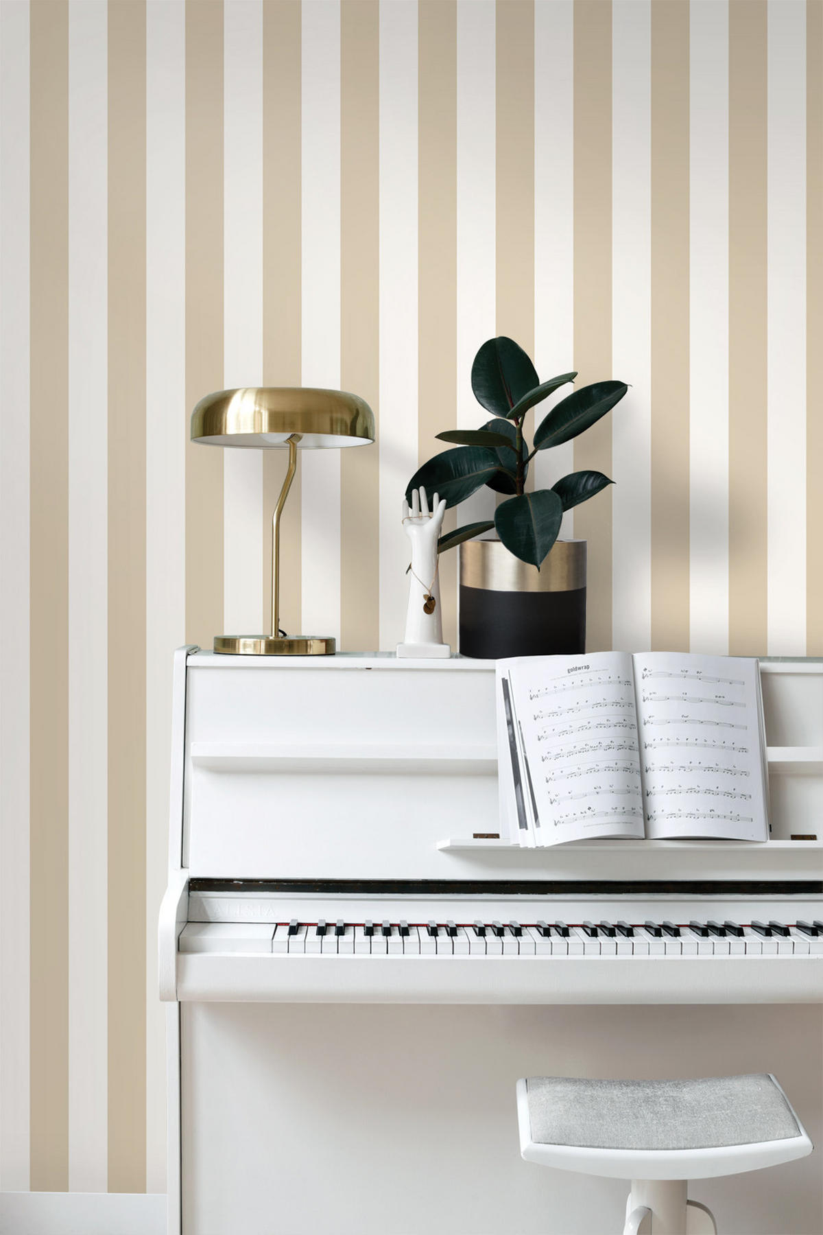 TAPETE Streifen 53 cm x 10.05 m - Beige, Papier (53/1000cm) - ESTAhome