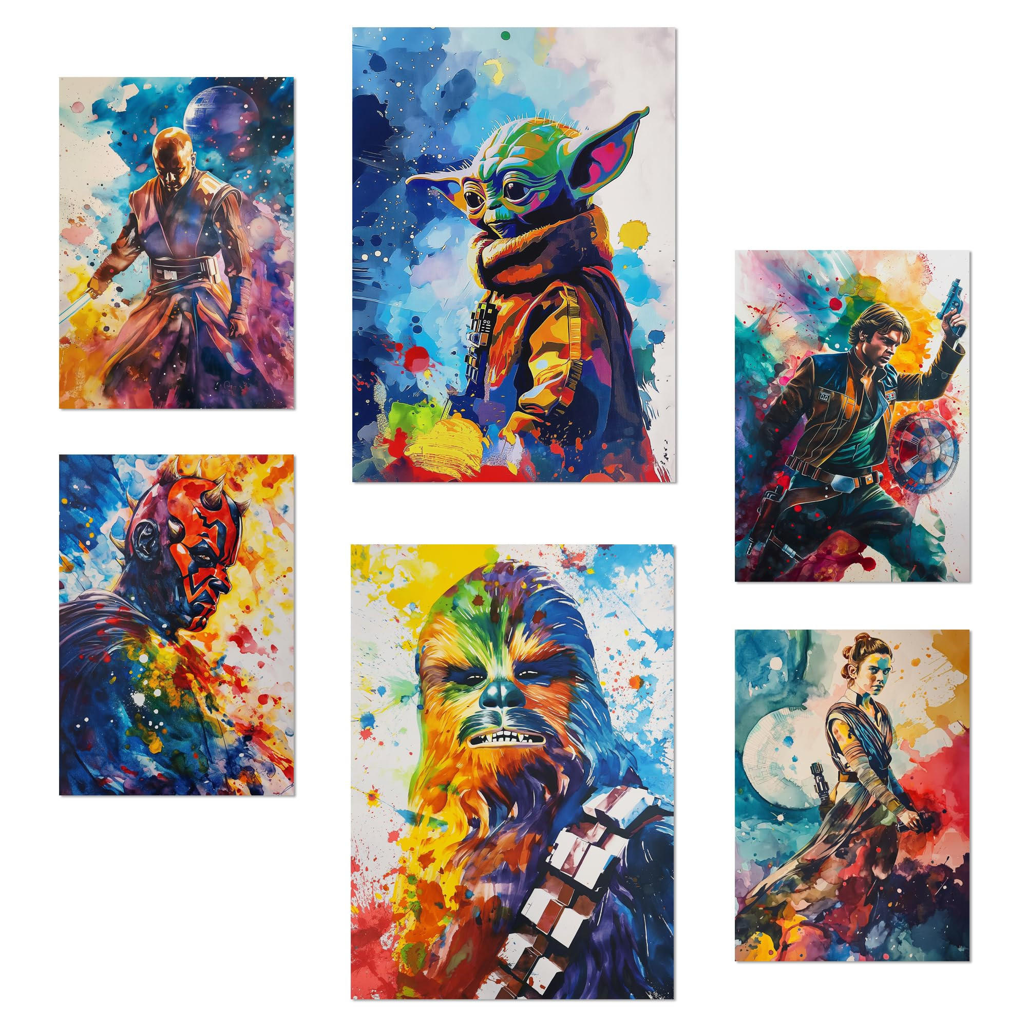 POSTER Set Mit 6 Bunte Starwars A3 & A4 Rahmenlos - Klar, Papier (29/3/42cm) - Nacnic