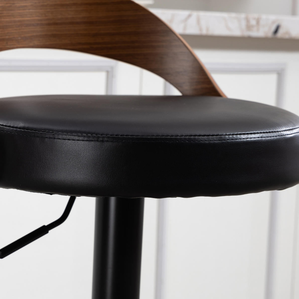 BARHOCKER 2er-Set mit Rückenlehne, 360° drehbar und höhenverstellbar - Schwarz, Kunststoff (42/77/42.5cm) - MIVRAY