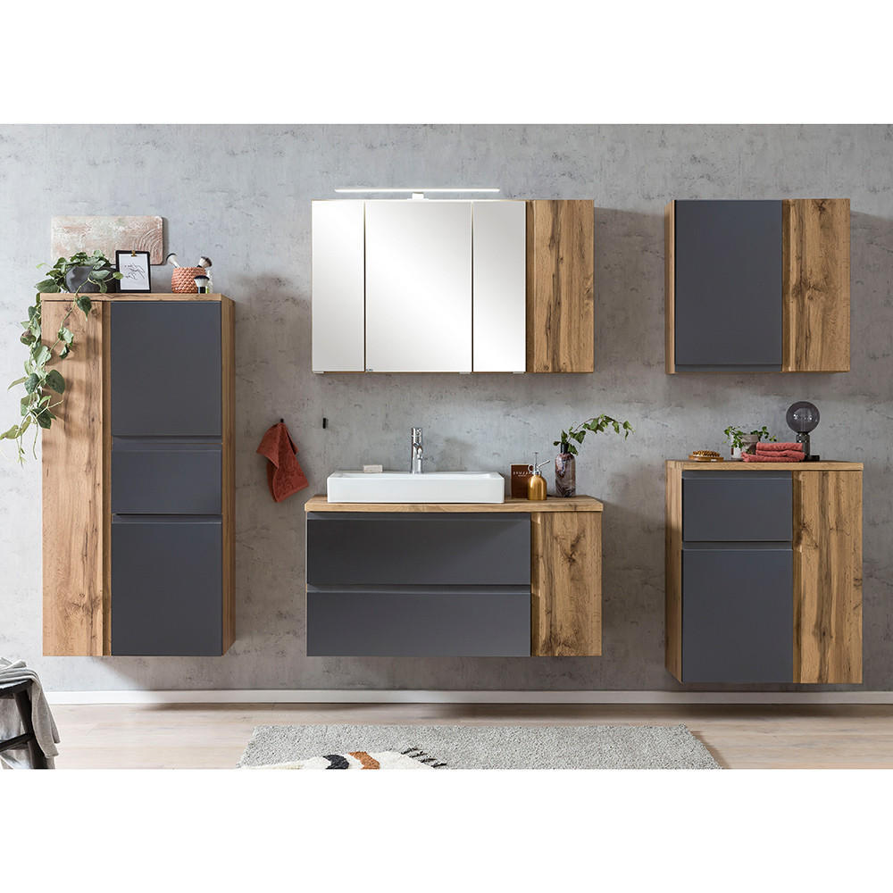 Lomado Badmöbel-Set Grau 265x200x47 cm