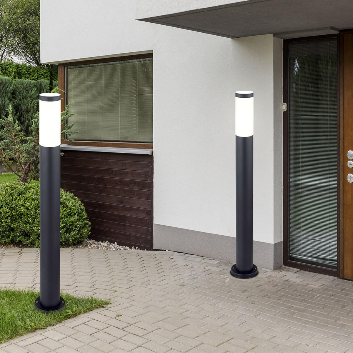 LED AUSSENLEUCHTE BOSTON Edelstahl Anthrazit - Anthrazit, Metall (12.7/12.7/80cm)