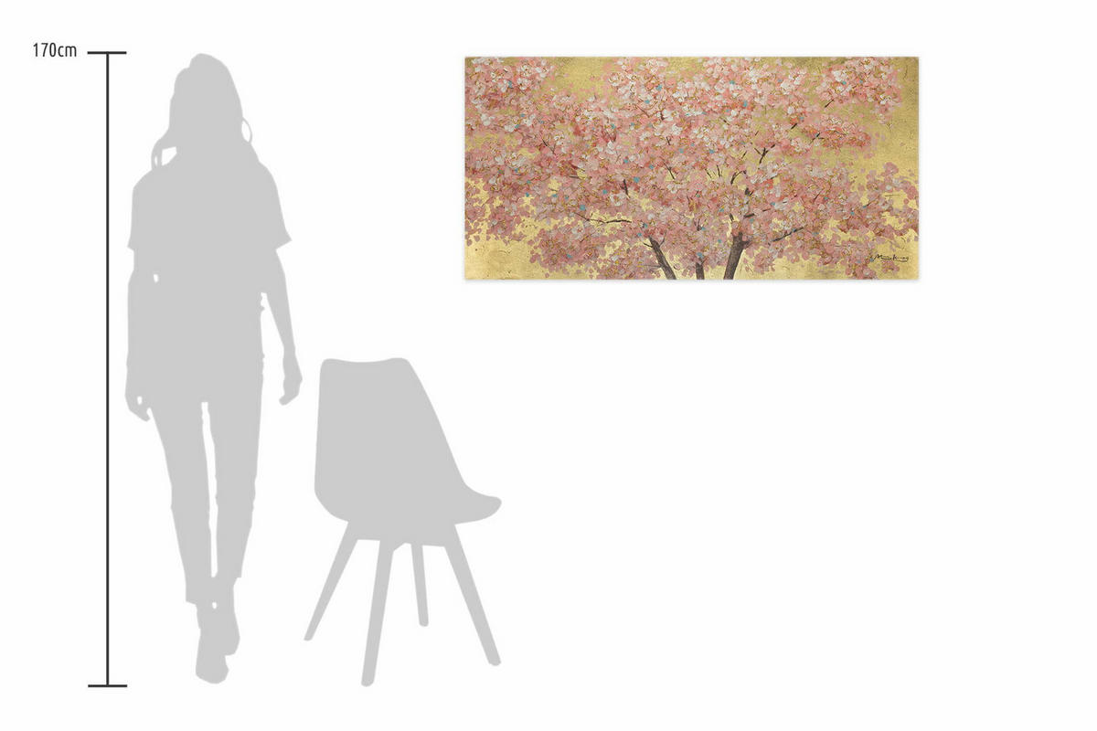 ÖLGEMÄLDE 120/60 cm - Pink/Braun, Holz/Textil (1.94/60cm) - KUNSTLOFT