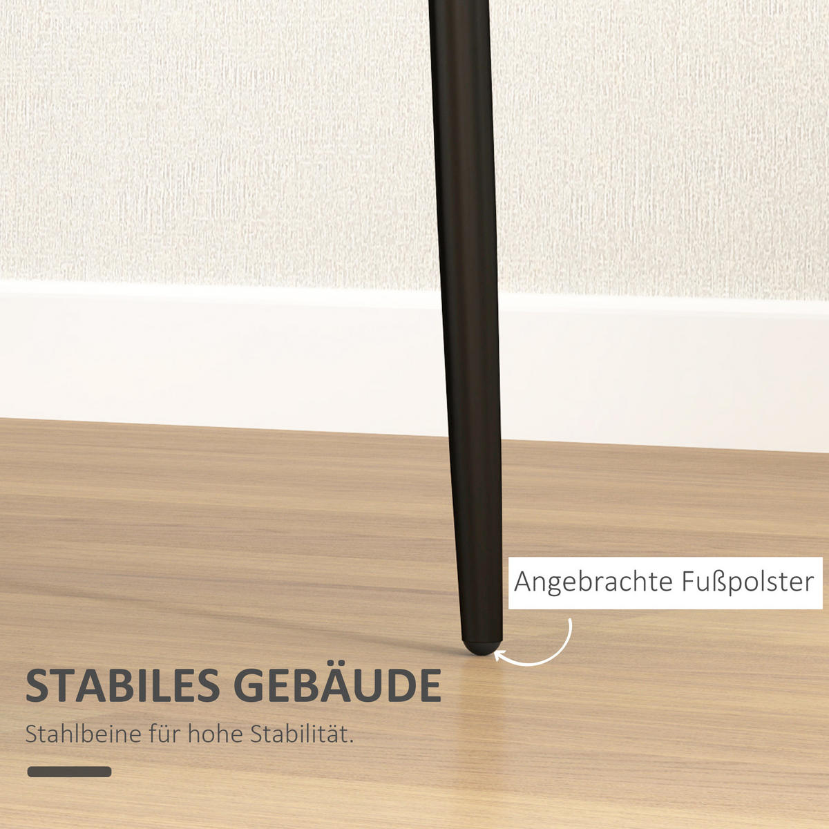 STUHL 4er-Set Schwarz 54.0/41.0/97.0 cm - Schwarz, Textil (41/97/54cm)