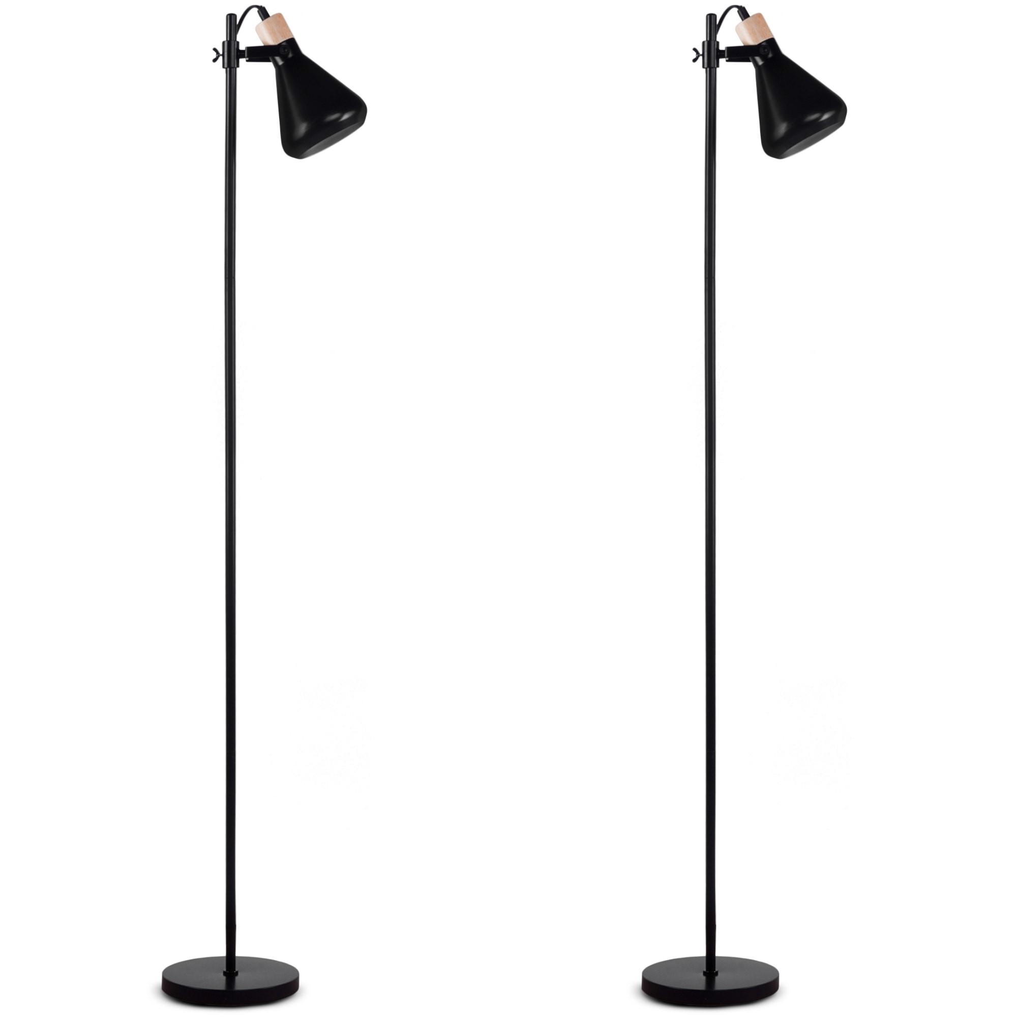 STEHLEUCHTE CORTODI 2-er Set, Schwarz - Schwarz, Holz/Metall (22/22/156cm) - KONSIMO®
