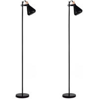 STEHLEUCHTE CORTODI 2-er Set, Schwarz - Schwarz, Holz/Metall (22/22/156cm) - KONSIMO®