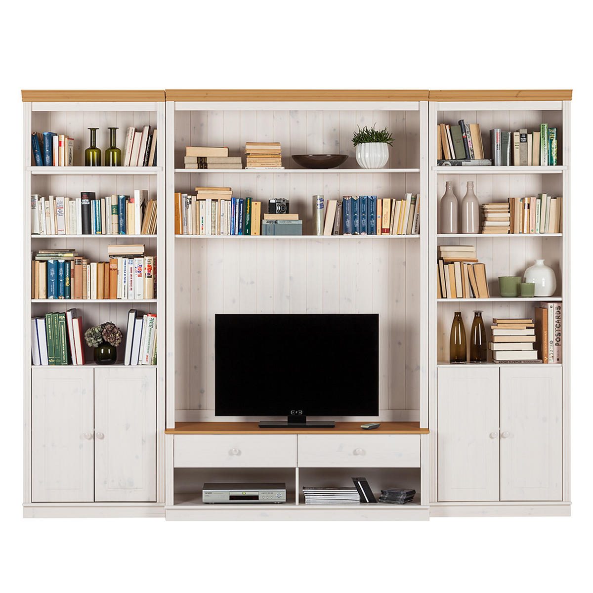 WOHWAND - Kiefer massiv - Typ B - Weiß, Holz (288/223/45cm) - home24