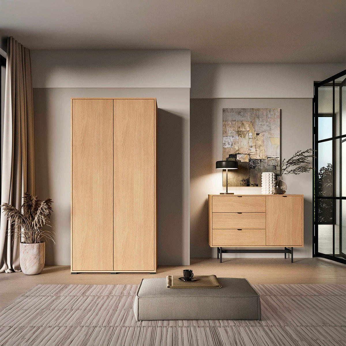 OMARA 2 vrati Nila Les - rjava, leseni material (92/190/52cm) - Petits-meubles