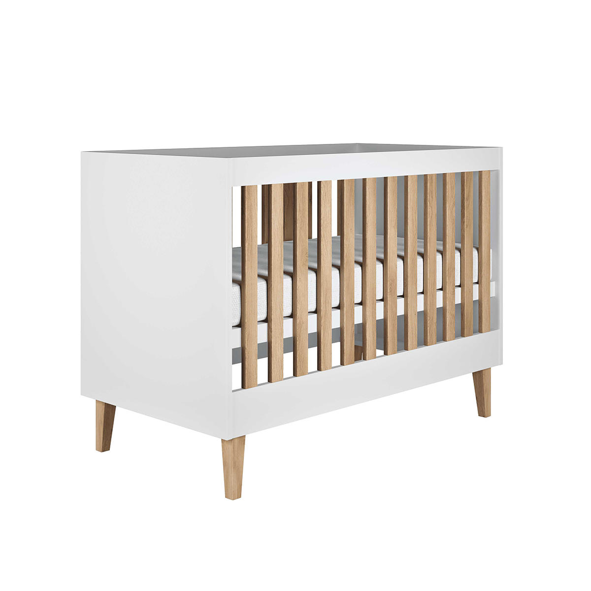 BABYZIMMER 2-teilig Kubi Weiß - Weiß, Holzwerkstoff (66/90/124cm) - Petits-meubles
