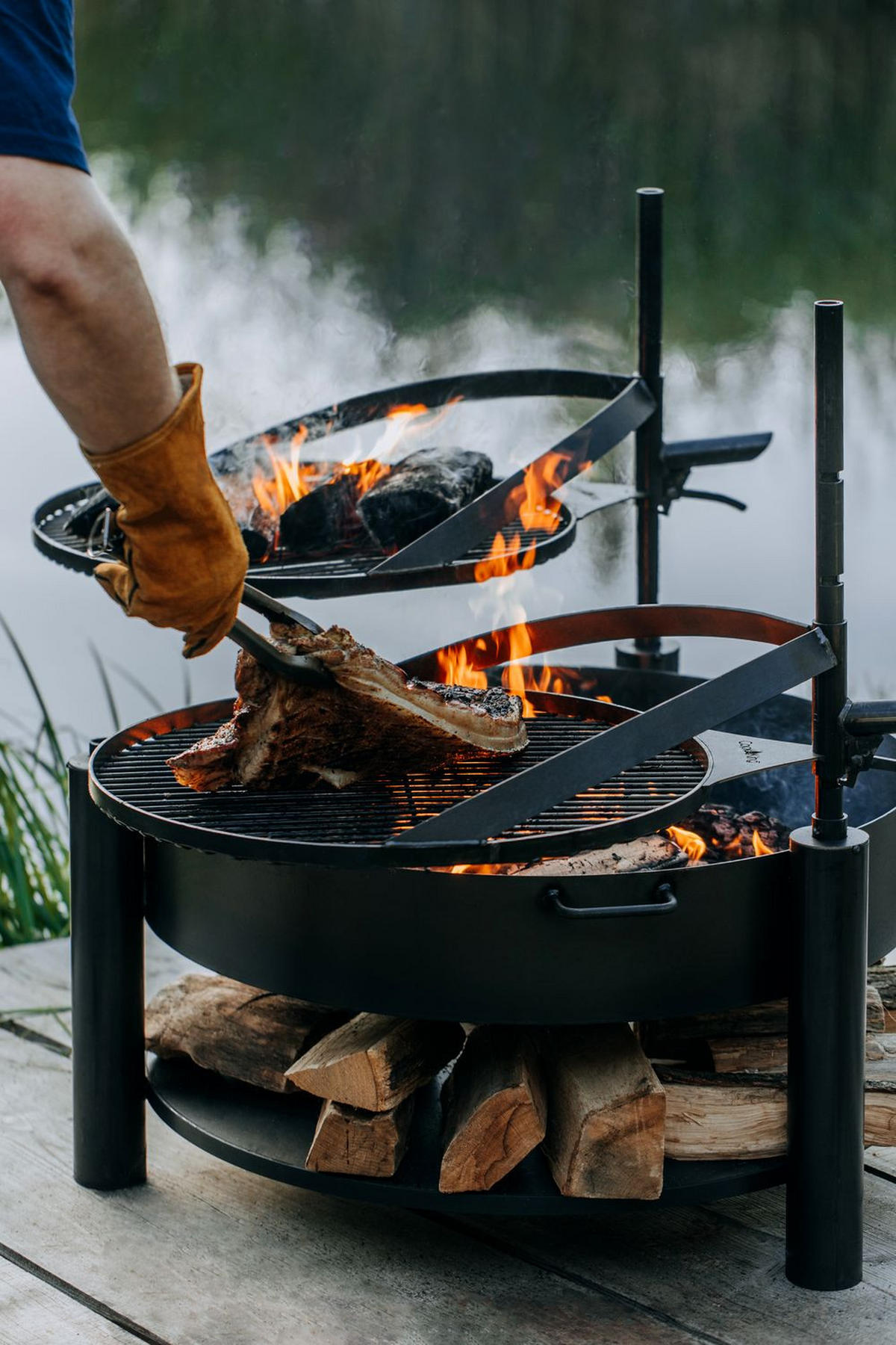 FEUERSCHALE MONTANA X 60 cm multifunktional mit 50 cm Grillrost - Rostfarben, Metall (60/60cm) - Cook King