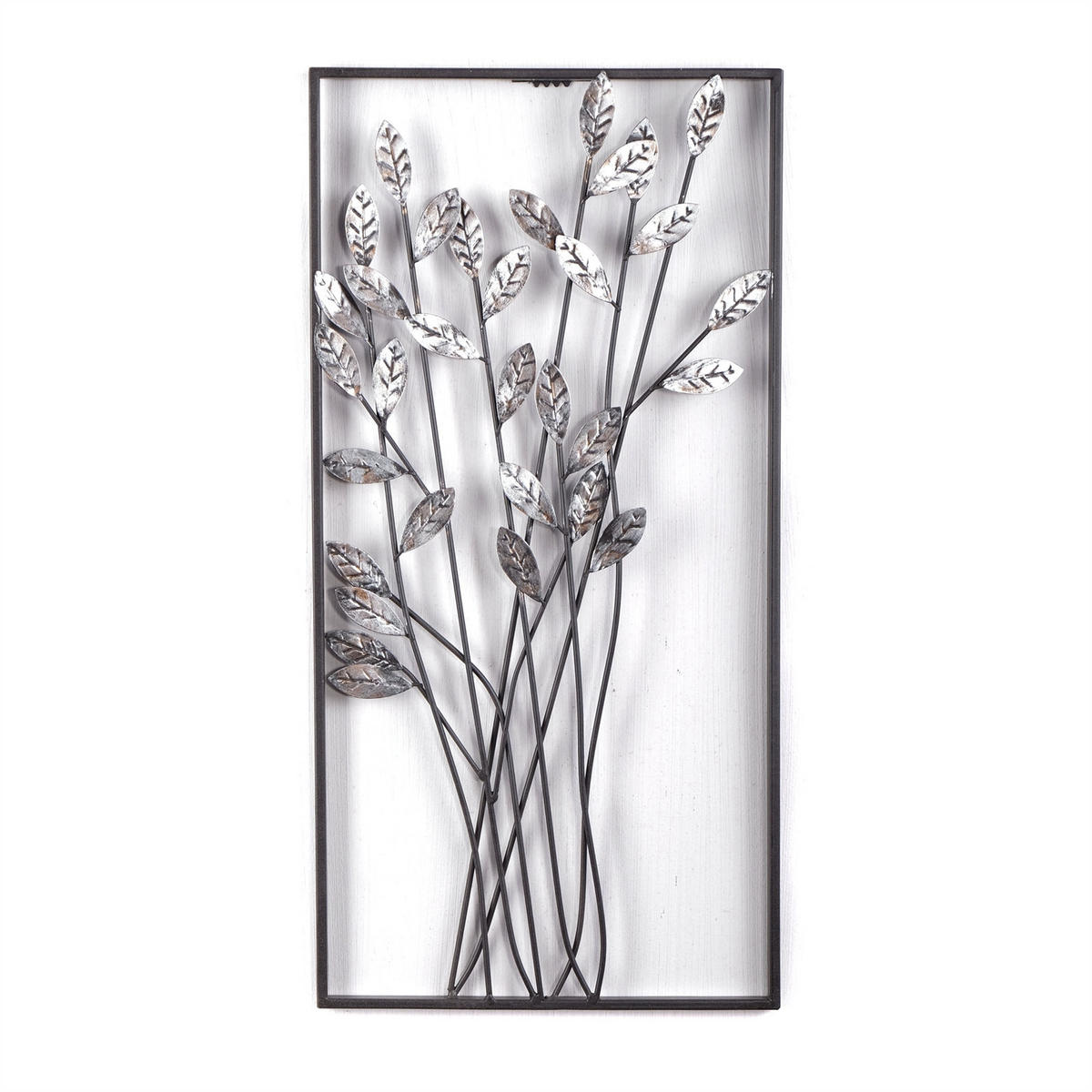 WANDDEKO Zweige Metall silber/braun - Silberfarben, Metall (30/61/2cm) - DESIGN DELIGHTS