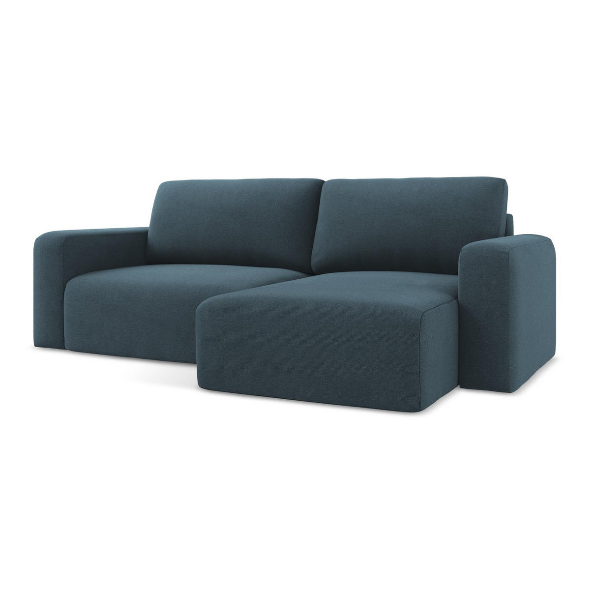 ECKSOFA mit Schlaffunktion rechts Strukturstoff Stoff Blau - Blau/Pink, Kunststoff/Textil (244/149cm) - LaMiaSofa