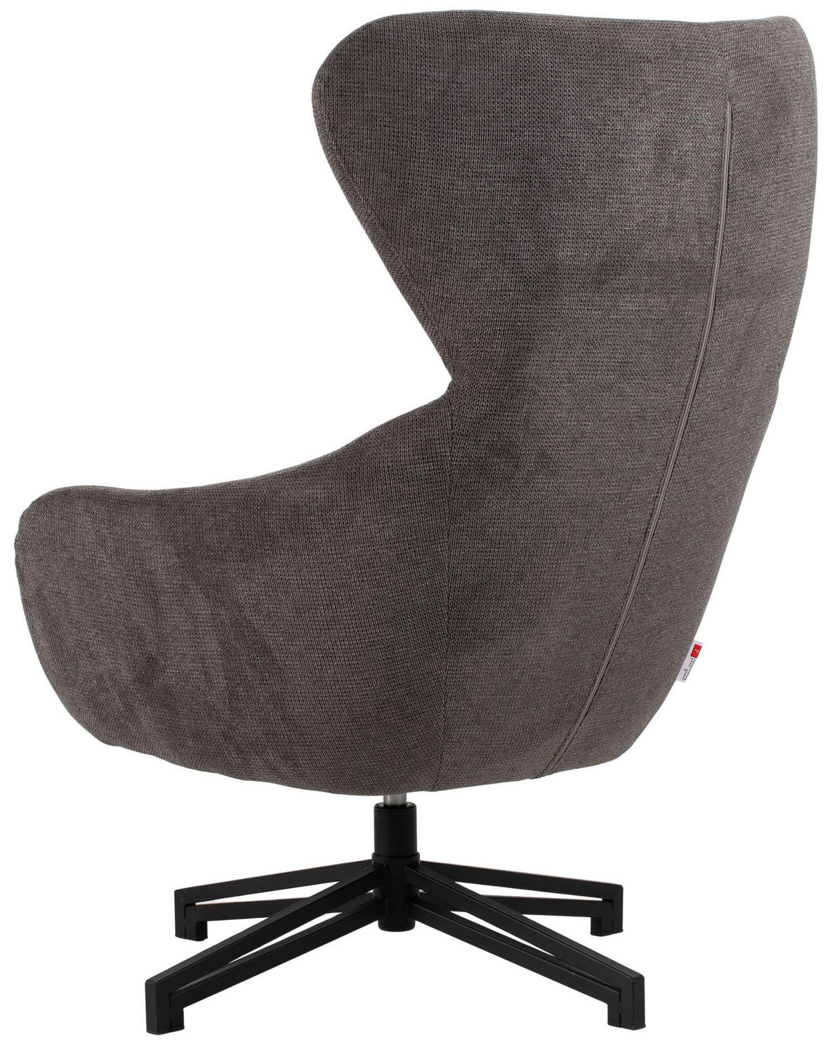 OHRENSESSEL Marconia - drehbar - dunkelgrau - Dunkelgrau/Schwarz, Textil/Metall (74/109/80cm) - bene living