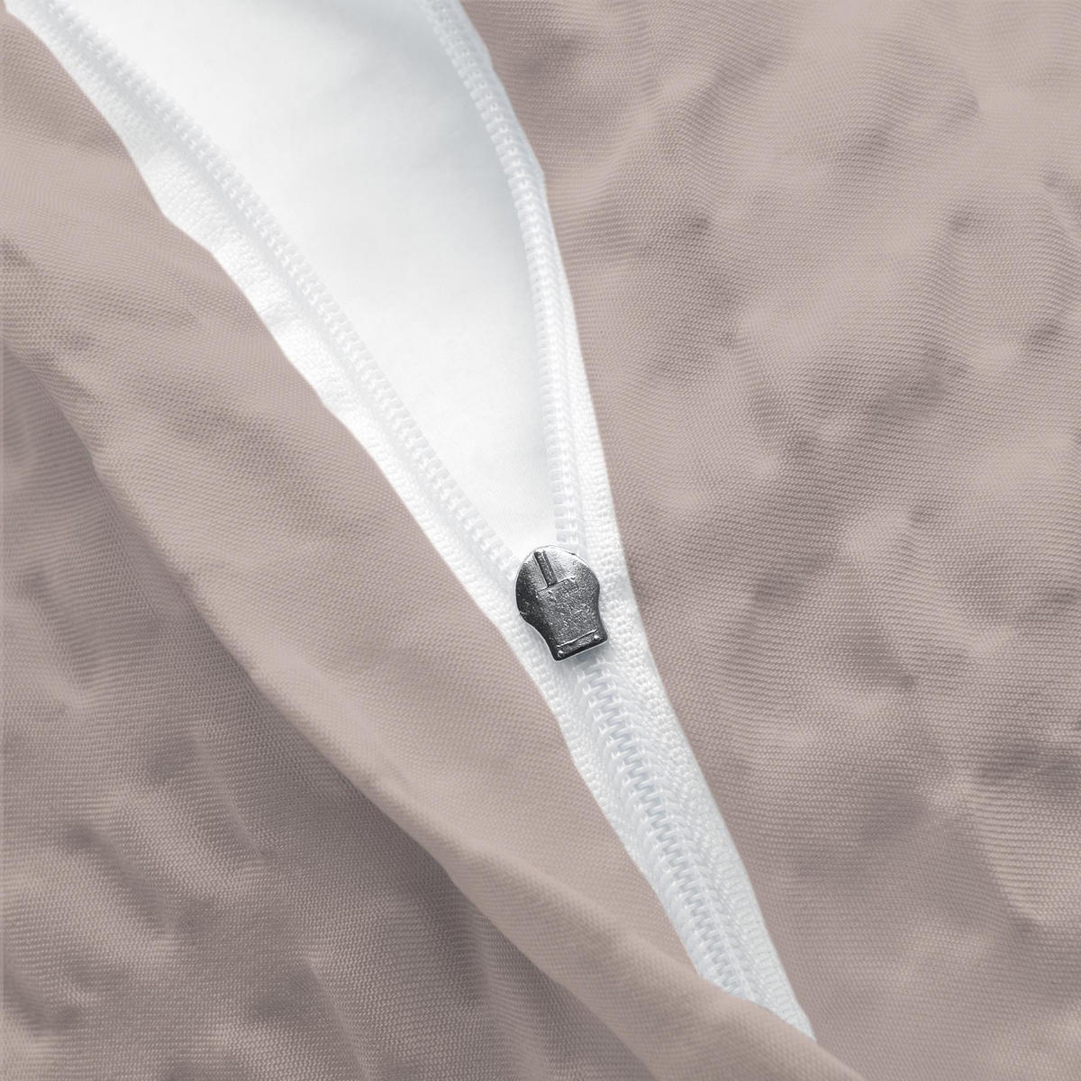 BETTWÄSCHE Meline 135/200 cm + Kissenbezug 40/80 cm Taupe Seersucker - Taupe, Textil (40/80cm) - Beautissu 