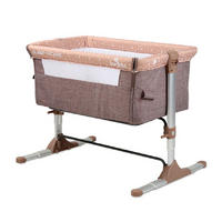 BEISTELLBETT Sleep n Care beige 85 x 50 cm, Matratze, Anti-Reflux, 6-fach verstellbar, Netzeinsatz - Beige, Metall (50/85cm) - Lorelli