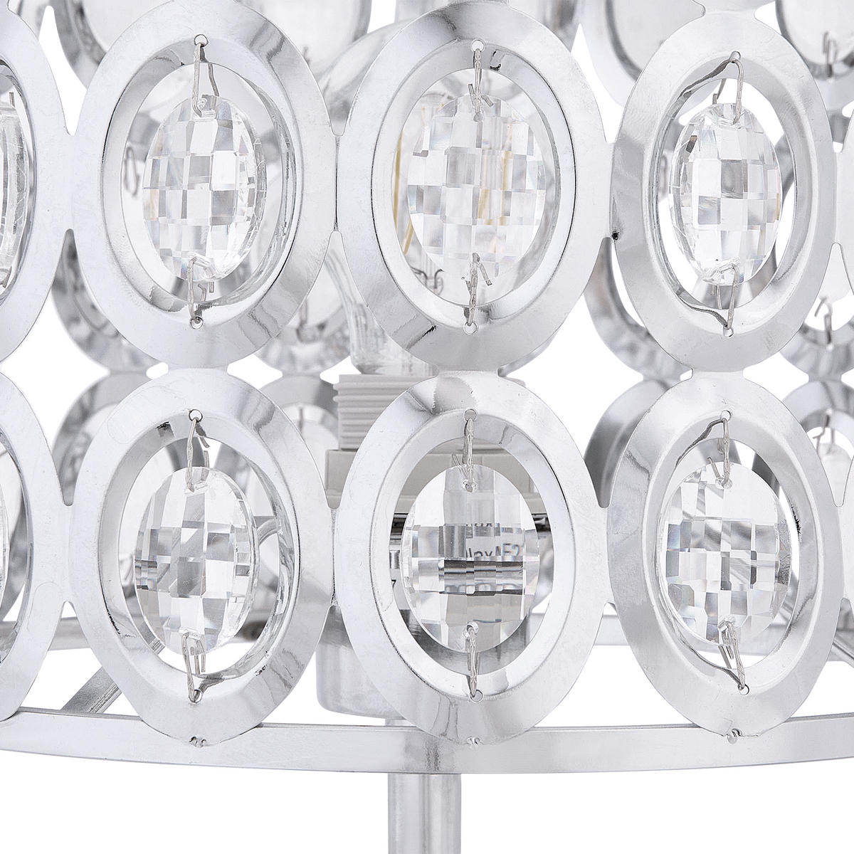 TISCHLAMPE Tenna 25/25/53 cm - Silberfarben, Metall (25/25/53cm) - Beliani