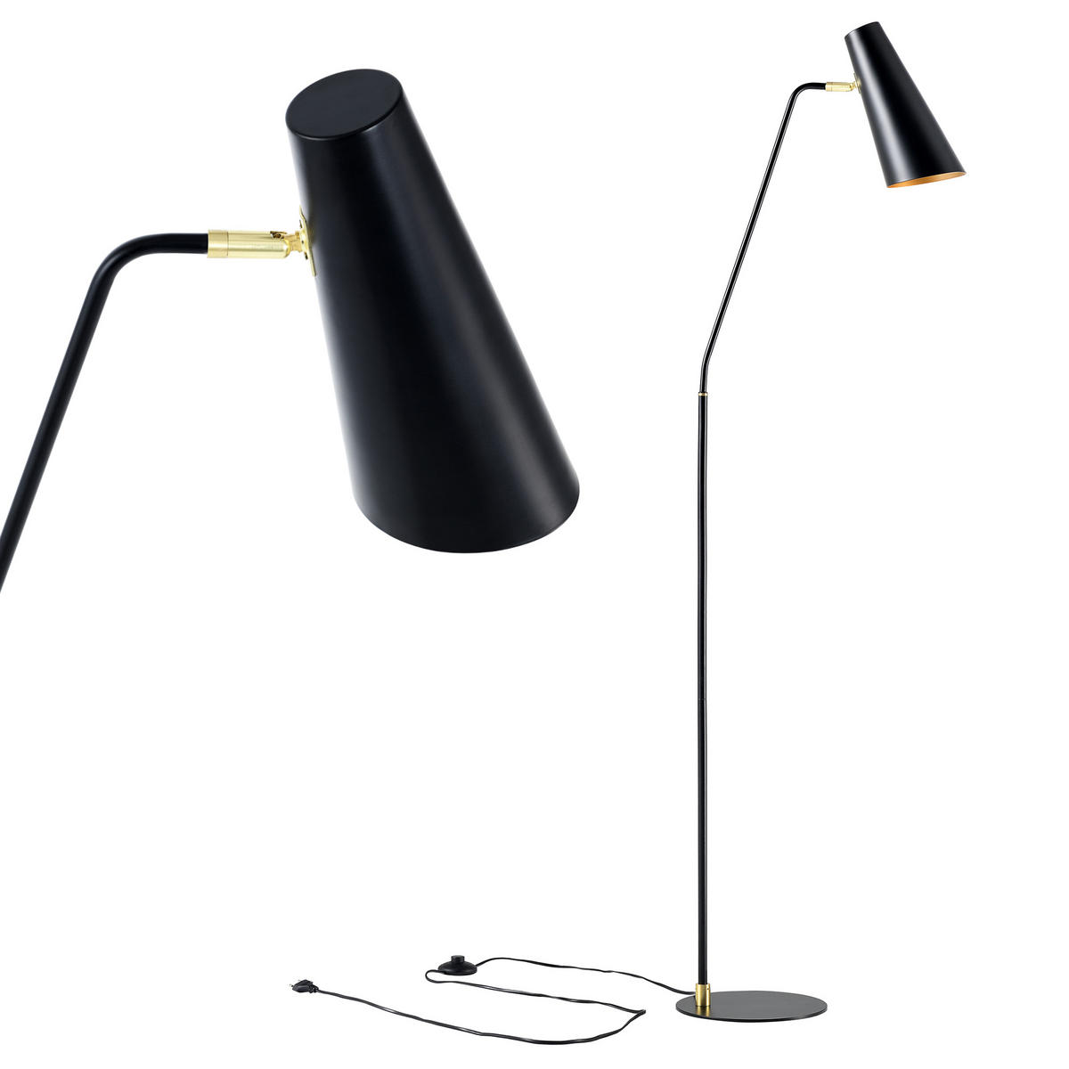 STEHLEUCHTE Norwich - Schwarz, Metall (25/25/160cm) - lux.pro