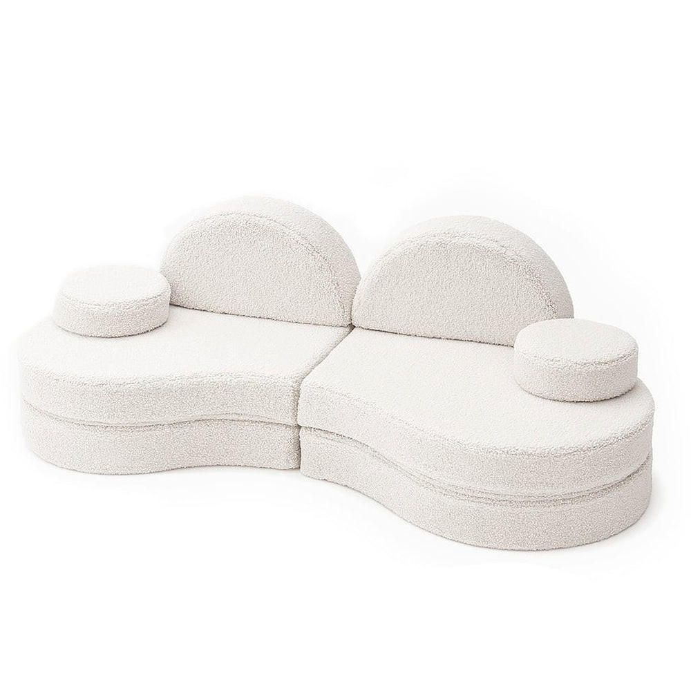KINDERSOFA modular, Bearly - Weiß, Textil (160/54/24cm) - MeowBaby