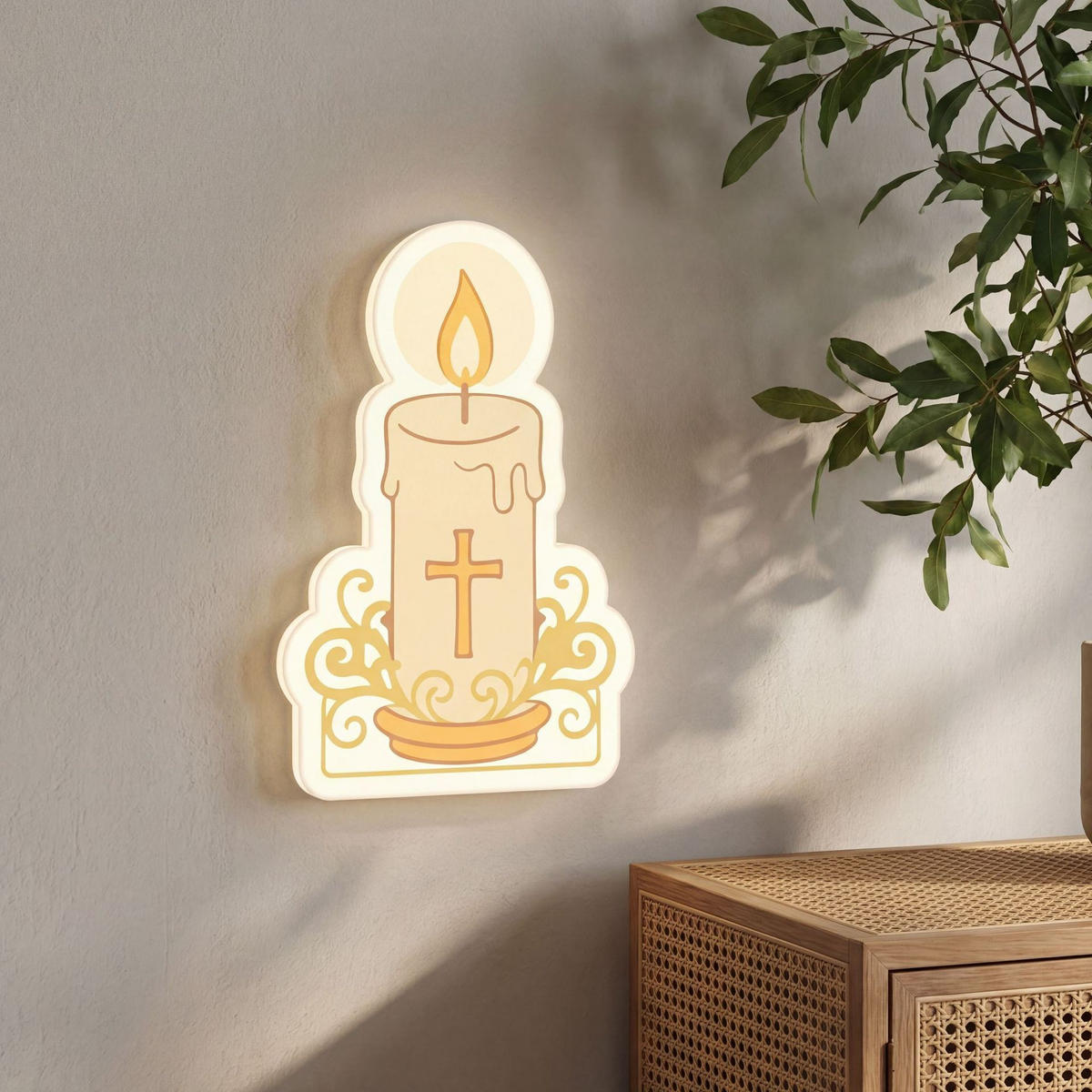 LED-WANDLEUCHTE 20.6/13.3/3.8 cm - Gelb, Kunststoff (13.3/3.8/20.6cm) - Authentics