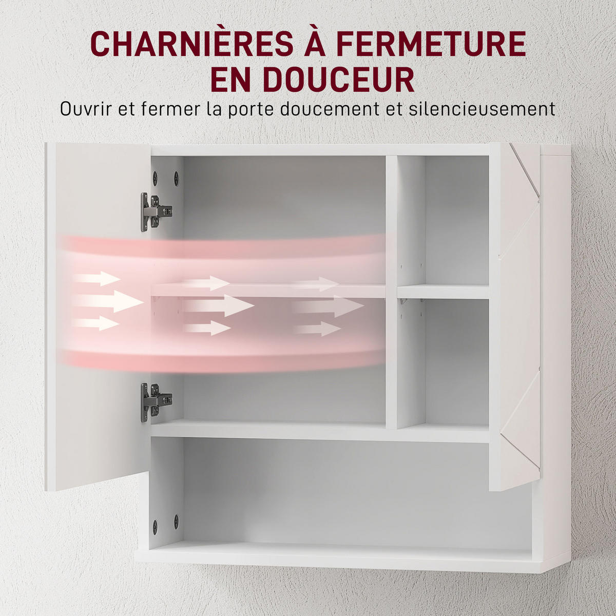 SPIEGELSCHRANK Badezimmer-Wandspiegelschrank, 2-türiger Stauschrank, 55 x 17 x 55 cm ,weiß - Braun, Glas (55/55/17cm) - Vallsero