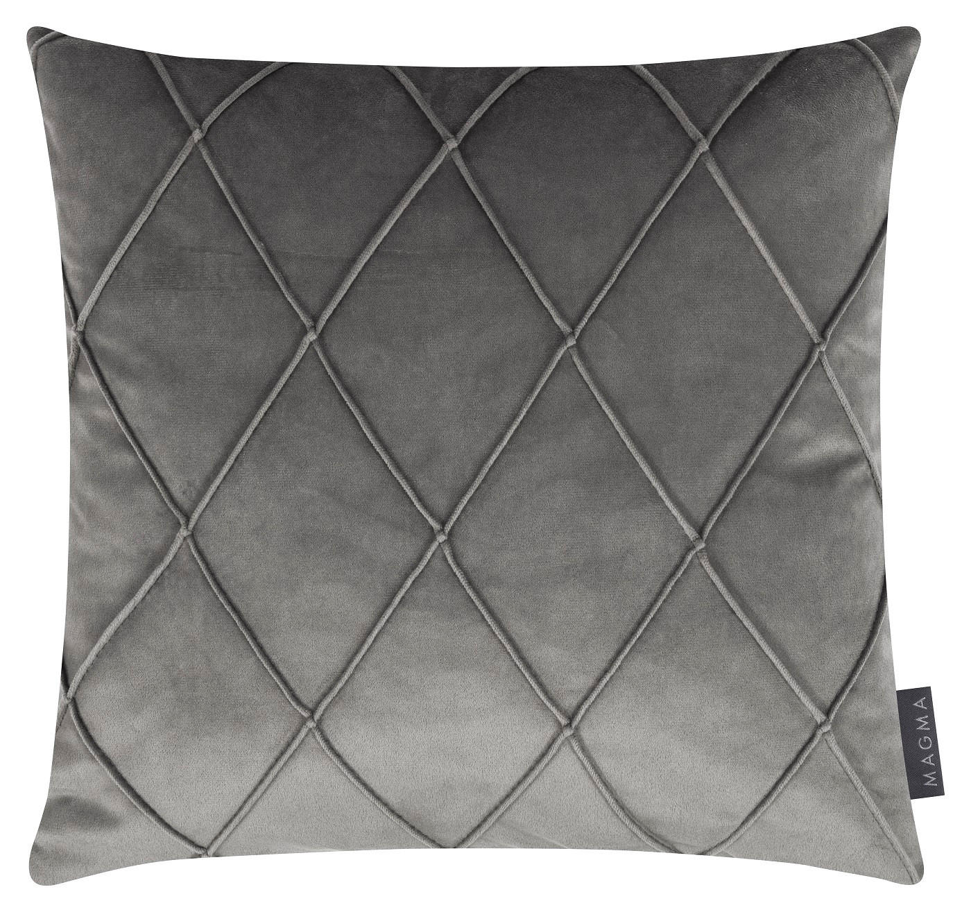 KISSENHÜLLE 2er Set Nobless Rauten 40/40 cm grau - Grau, Textil (40/40cm) - Magma Heimtexx