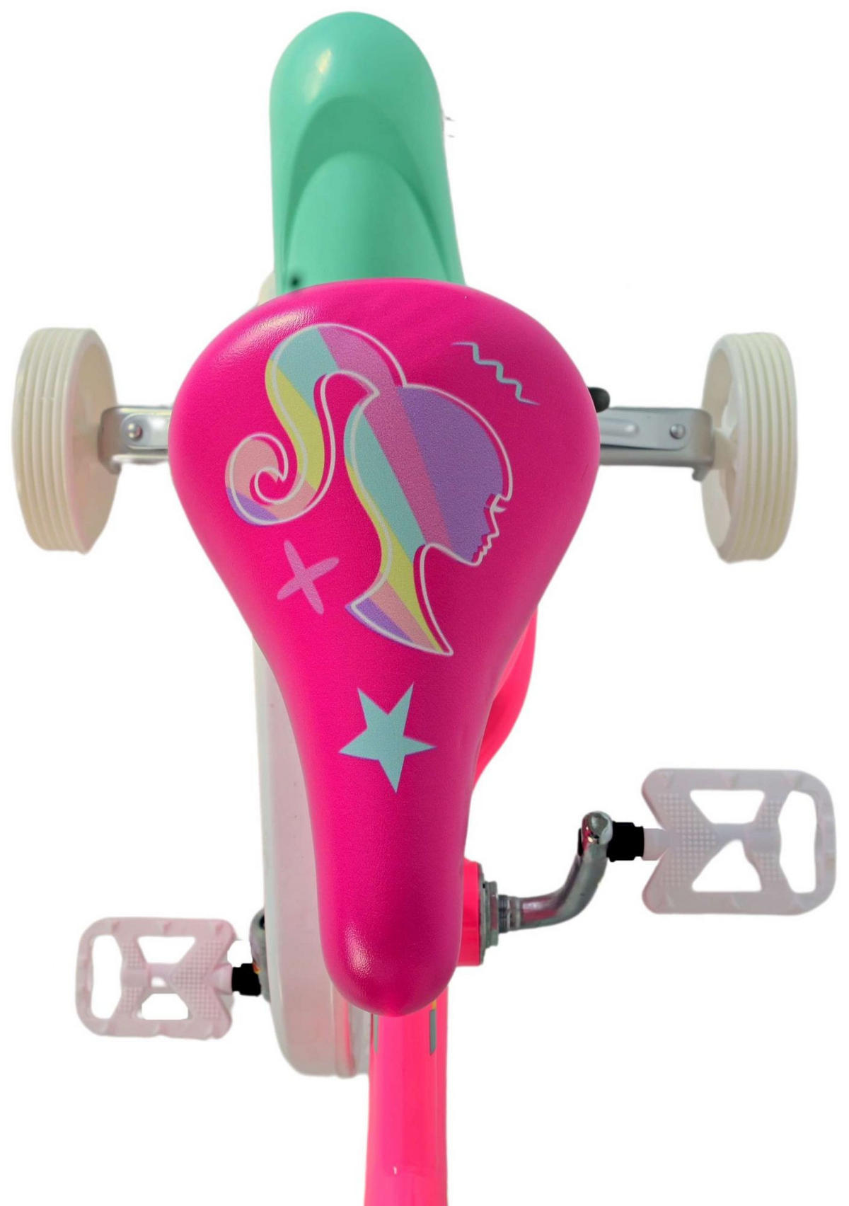 KINDERFAHRRAD Barbie - Mädchen - 12 Zoll - Rücktritt + Handbremse - Rosa - Rosa, Metall (48cm) - TPFSports