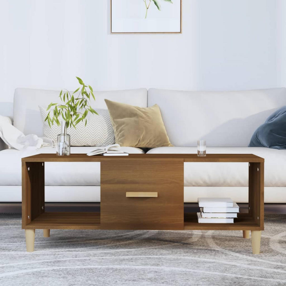 COUCHTISCH Braun Eichen-Optik 102x50x40 cm Holzwerkstoff - Braun, Holzwerkstoff (102/50/40cm) - furnicato