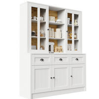 HOCHSCHRANK mit Acryl-Türen und verstellbaren Einlegeböden, 140/38,5/175 cm, Weiß - Weiß, Holzwerkstoff (140/175/38.5cm) - Redom
