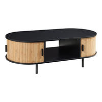COUCHTISCH Tvedestrand 120/55/40 cm - Schwarz/Naturfarben, Holzwerkstoff/Metall (55/120/40cm) - [en.casa]