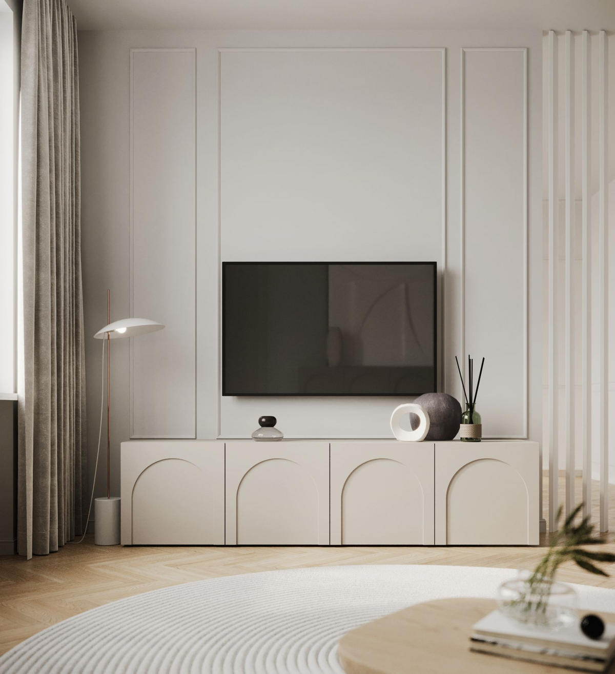 TV stolek Arkadia kašmírově šedý 200/49/35 cm - kašmírová, kompozitní dřevo (200/49/35cm) - Selsey