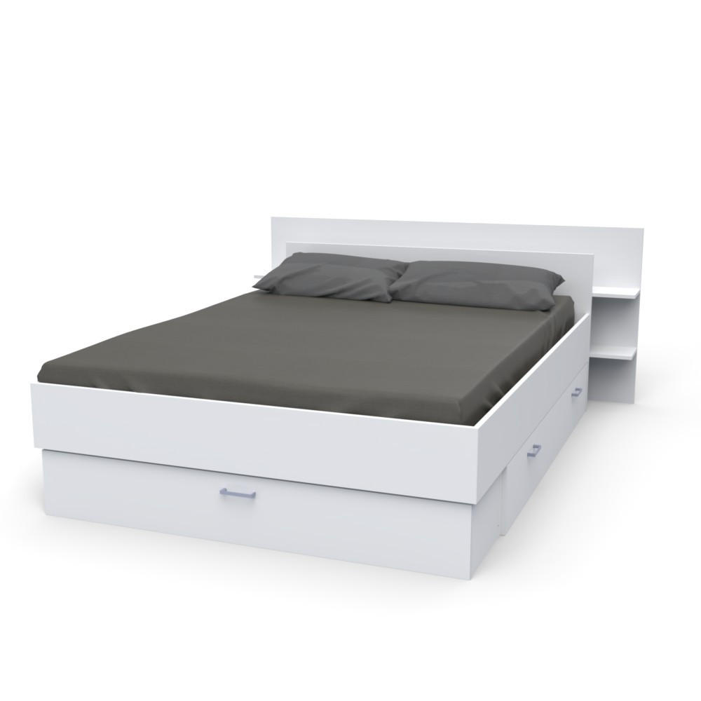 BETT SAMBA mit Schubladen / Bett 140x190 - Weiß - Weiß, Holzwerkstoff (140/190cm) - Weber Industries