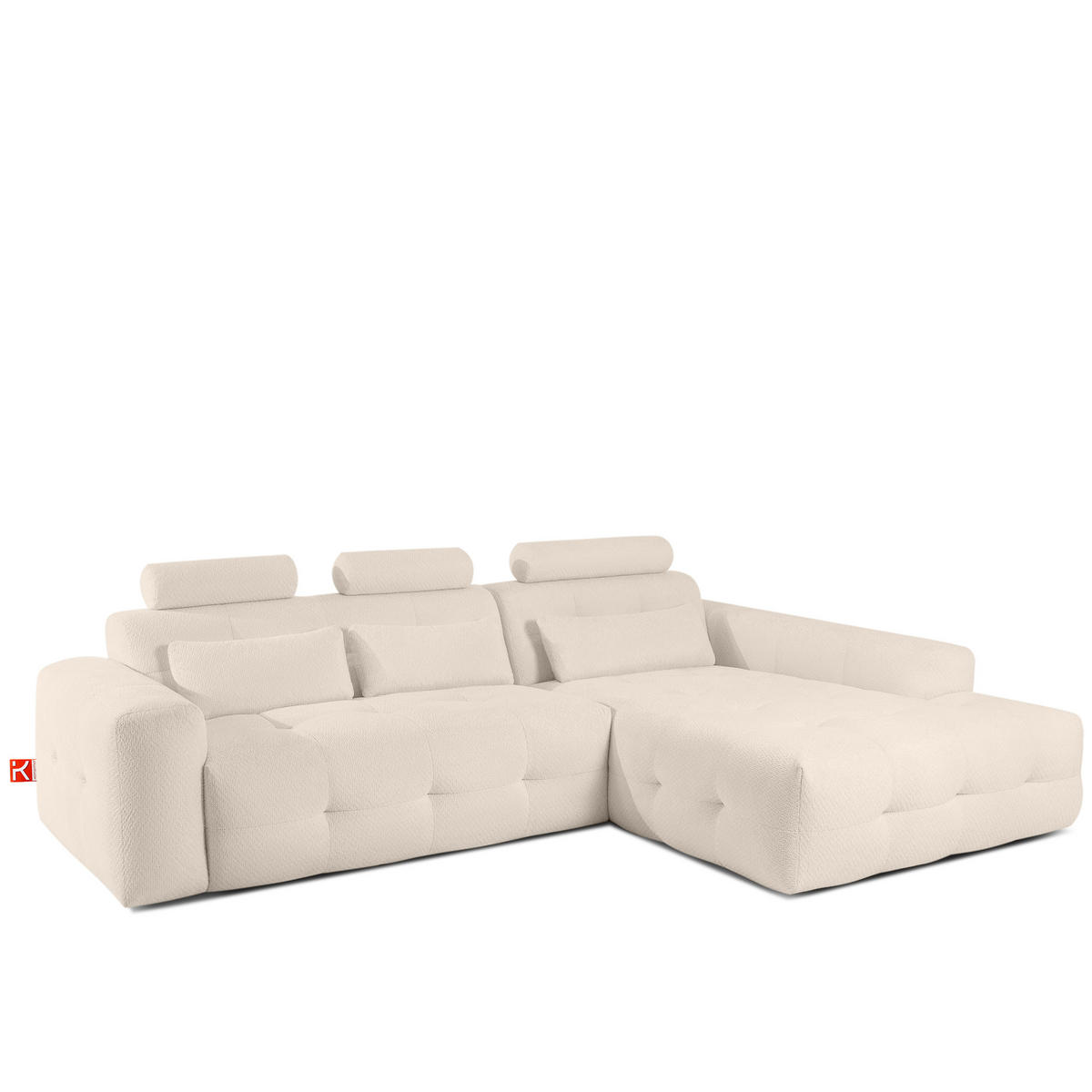 ECKSOFA RECHTS ALIGRA, Hellbeige - Beige, Holz/Holzwerkstoff (290/191cm) - KONSIMO®