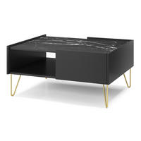 COUCHTISCH Canmore L97 Elegant Schwarz - Schwarz, Holzwerkstoff/Metall (65/97/45cm) - Komodee