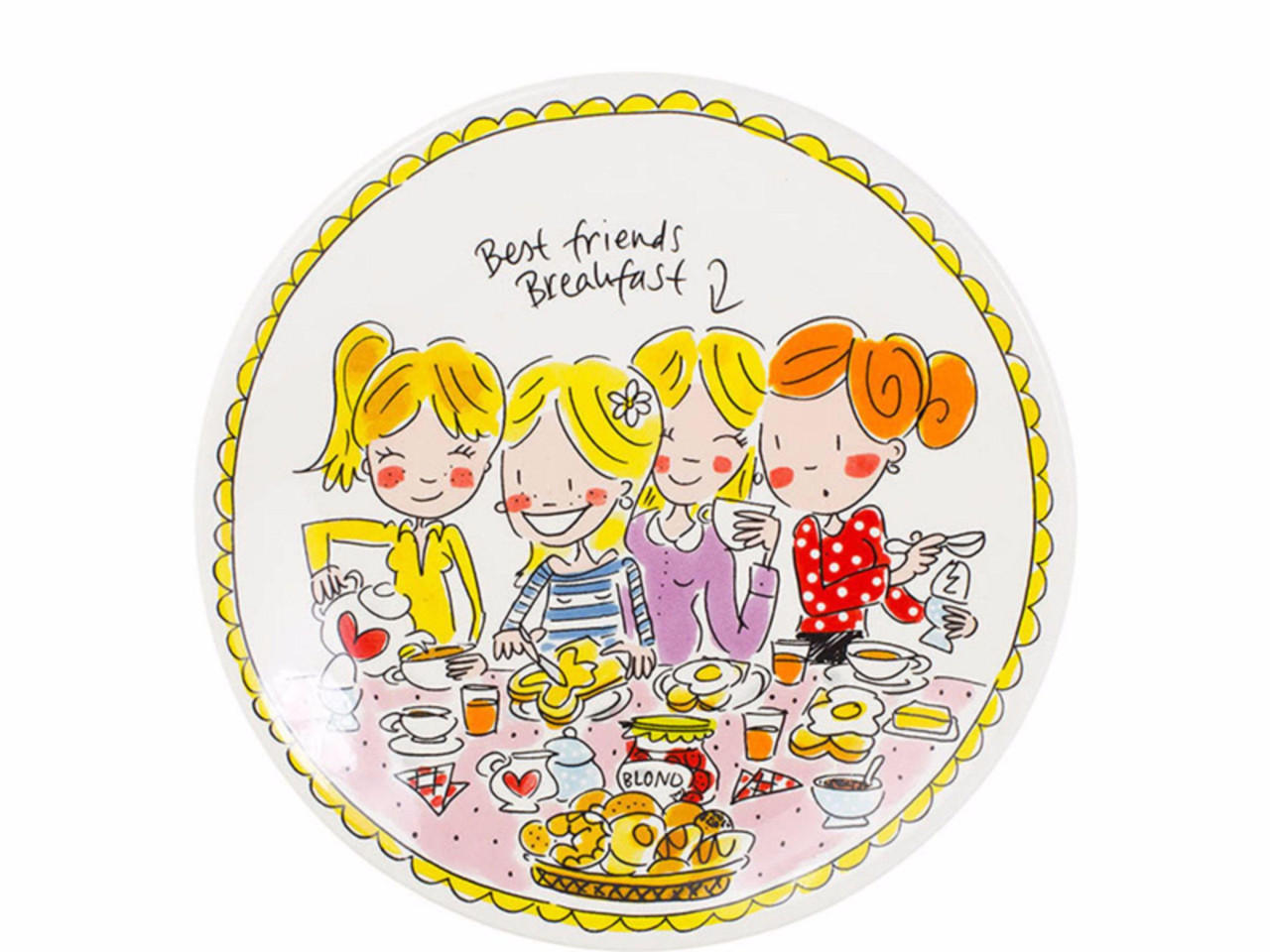 TELLER Girls in Bunt - Ø 22cm - Multicolor, Keramik (21.8/21.8/2.5cm) - Blond Amsterdam