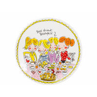 TELLER Girls in Bunt - Ø 22cm - Multicolor, Keramik (21.8/21.8/2.5cm) - Blond Amsterdam