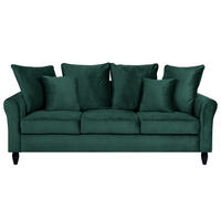 3-SITZER-SOFA Samtstoff Dunkelgrün Bornholm - Dunkelgrün, Textil (197/76/79cm) - Beliani