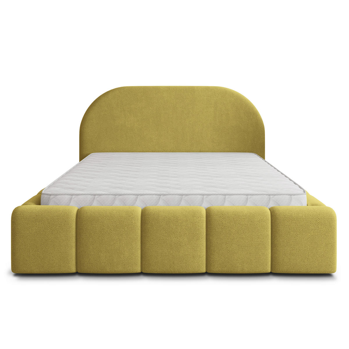 POLSTERBETT FLUSSO 160x200 cm mit Bettkästen - Gelb - Gelb, Holz (160/200cm) - MASSENO