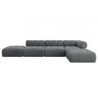 ECKSOFA modulares Sofa Kerru-L2 - 380x190x70 cm Dunkelgrau Cord - Dunkelgrau, Holzwerkstoff/Textil (380/190cm) - ALTDECOR