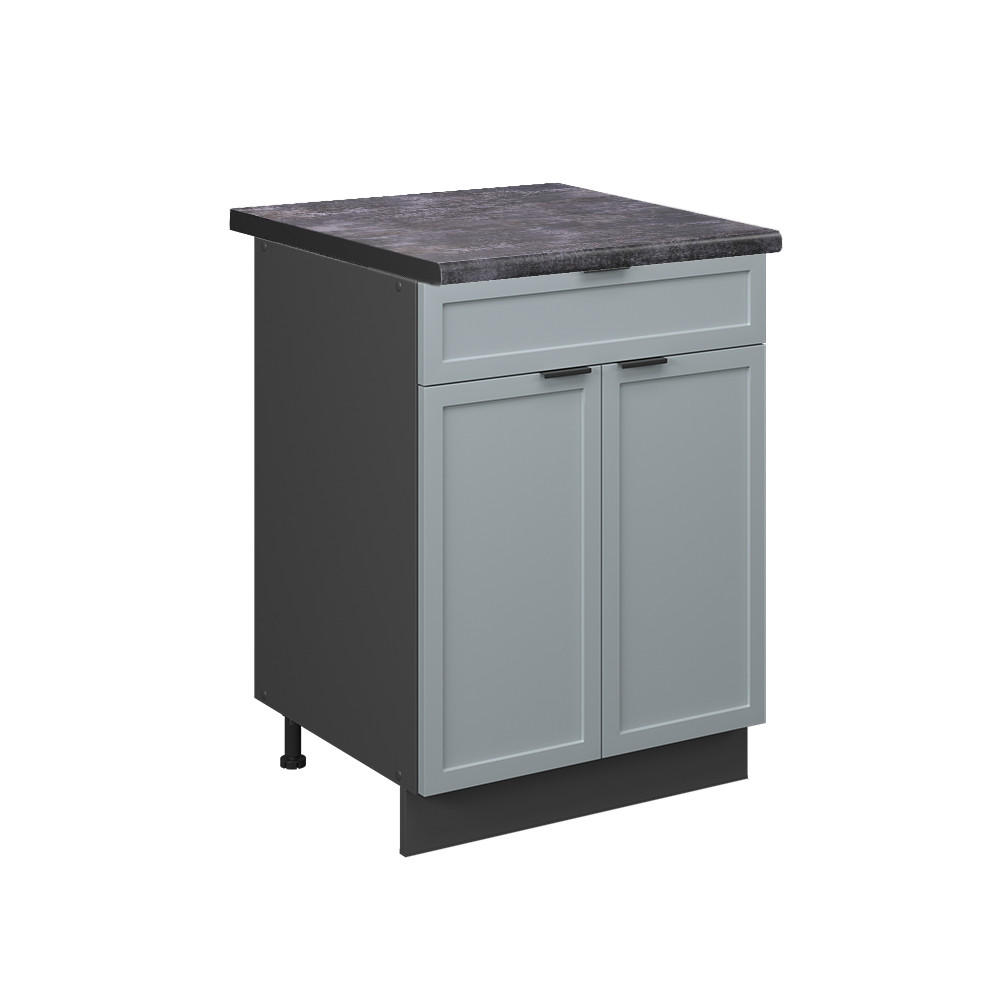 KÜCHENUNTERSCHRANK Fame-Line Hellblau-grau 60 cm mit Schublade AP Anthrazit - Anthrazit/Blaugrau, Holzwerkstoff (60/82/60cm) - Vicco