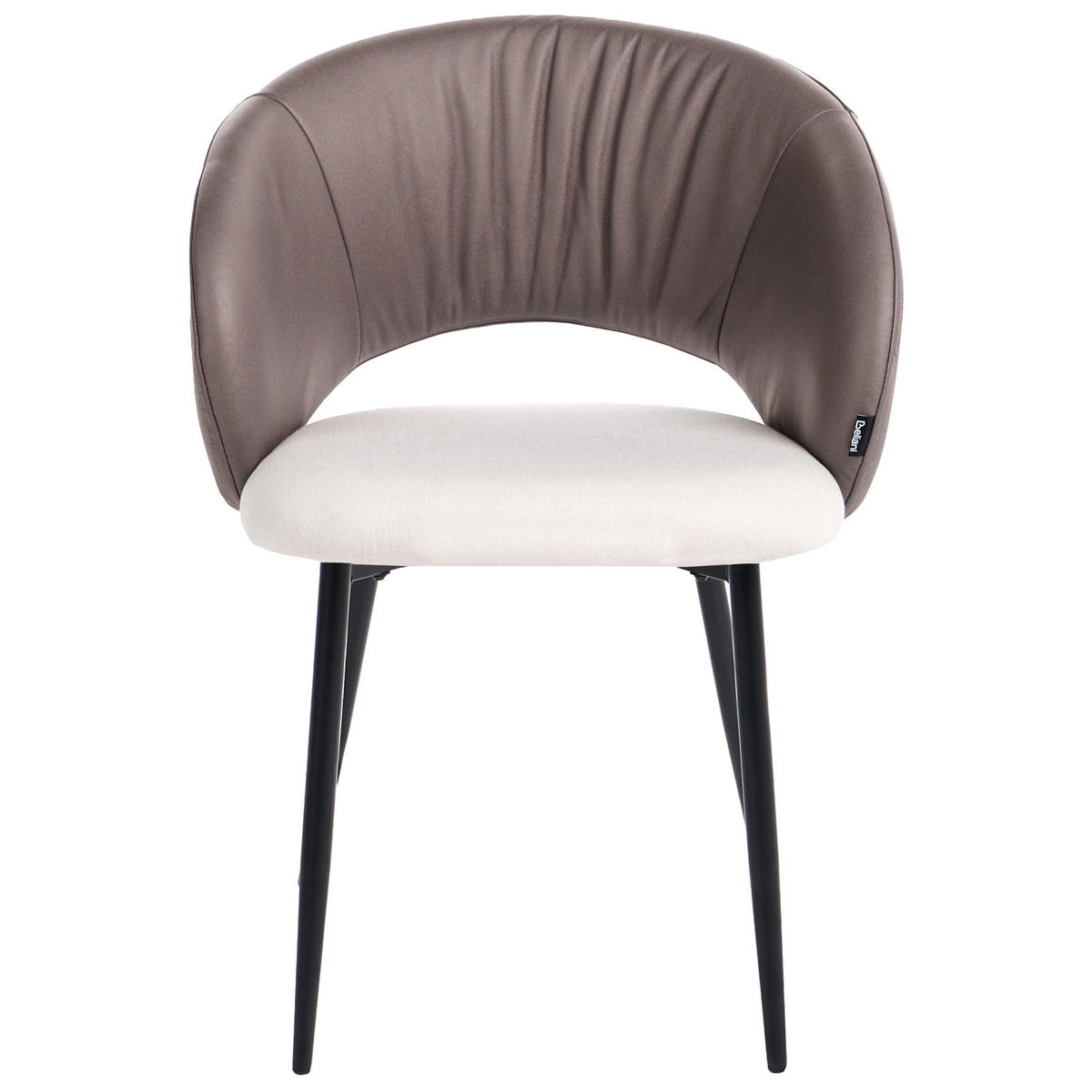 STUHL 2er-Set Stoff Braun/Hellbeige Walla - Beige/Schwarz, Textil (58/77/56cm) - Beliani