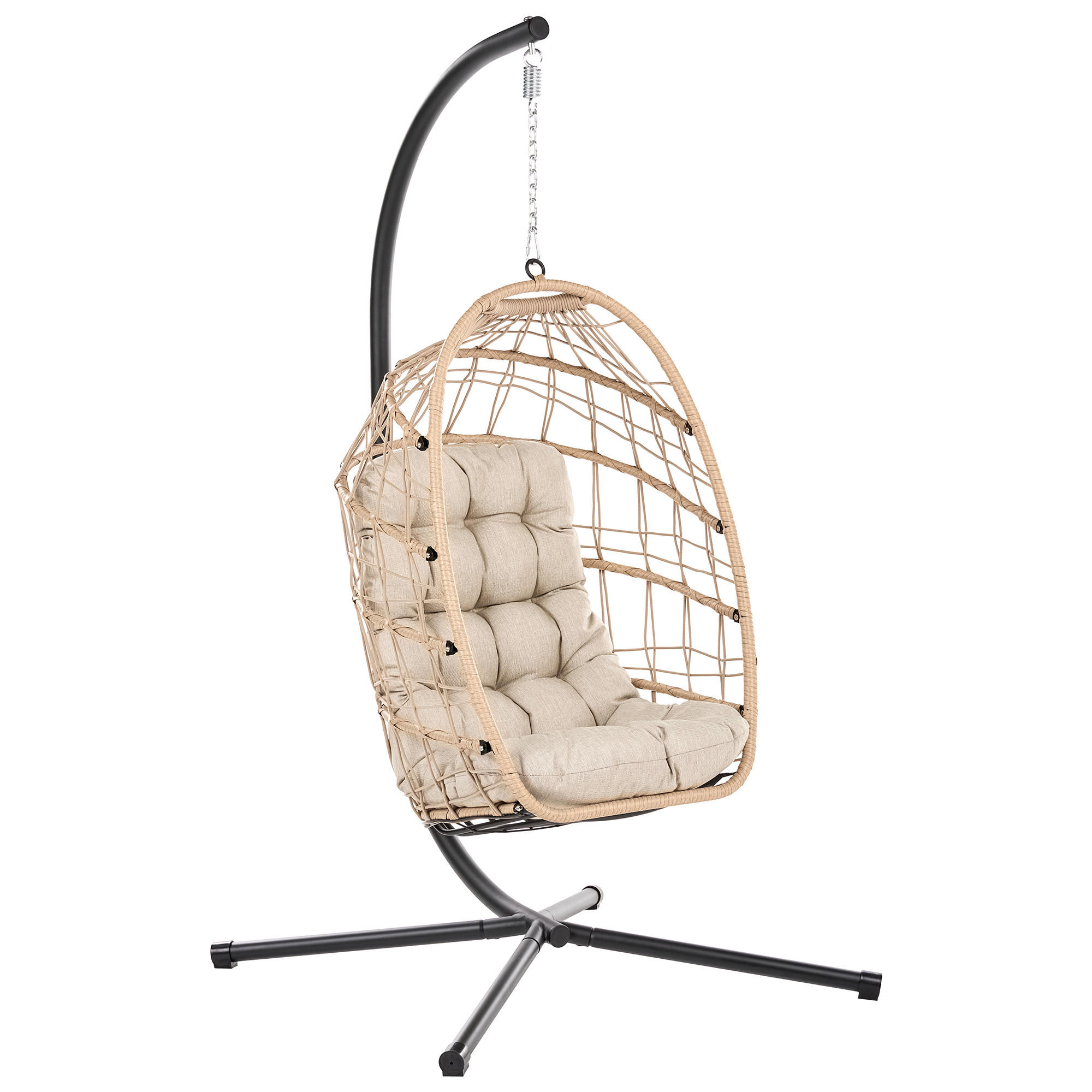 Beliani Hängesessel Natur, Schwarz, Beige 102x195x104 cm