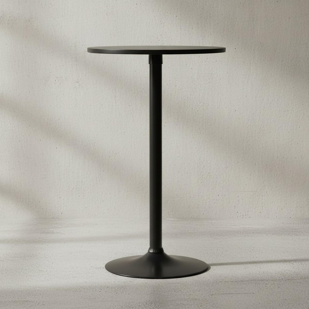 BARTISCH – Schwarz, Trompetenfuß, 30 kg Belastbarkeit - Schwarz, Holz/Metall (60/100/60cm) - KADIMA DESIGN