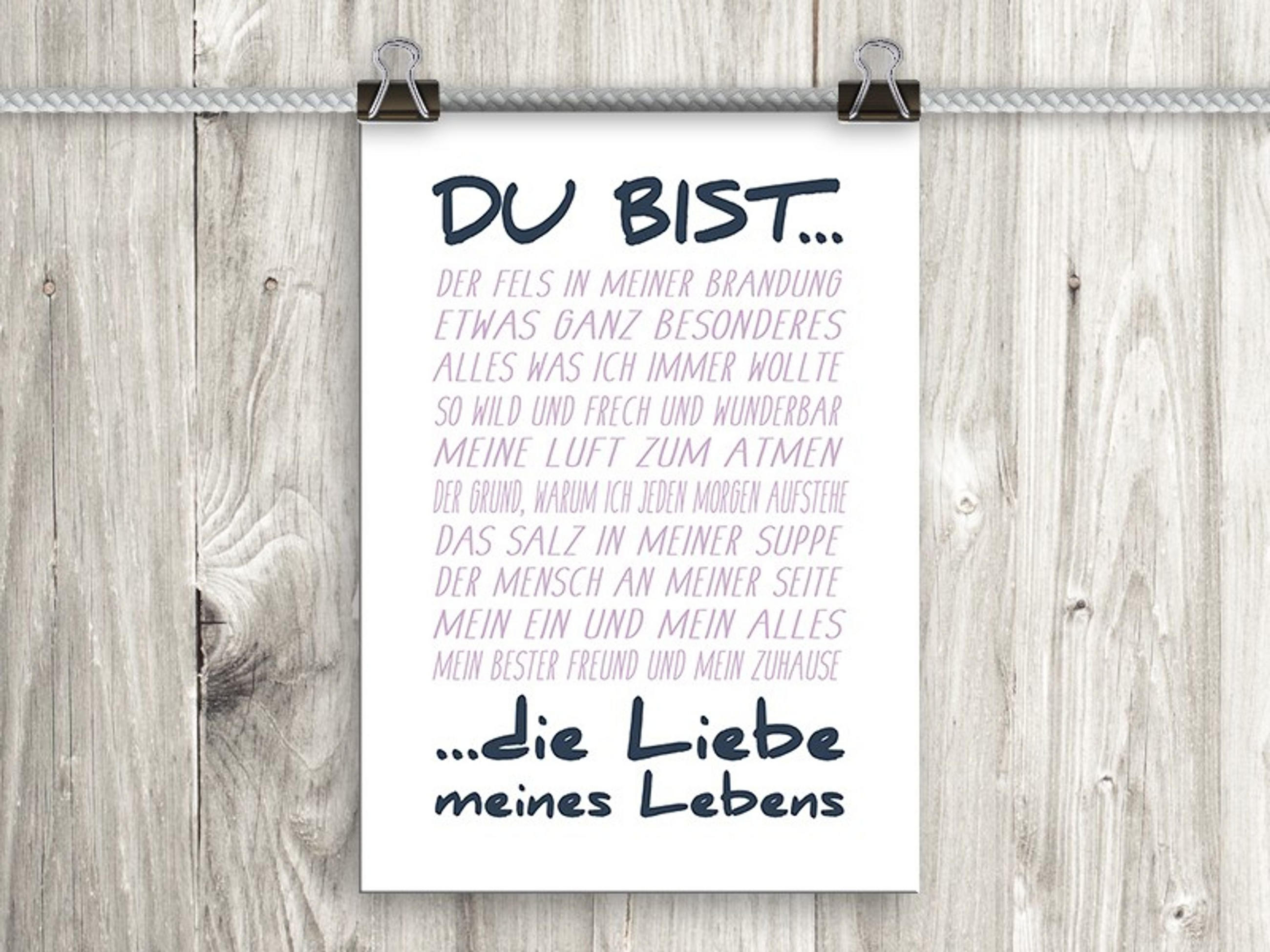 POSTER DIN A4 21x29,7 cm Spruch Liebe - Weiß, Papier (21/29.7/2cm) - artissimo