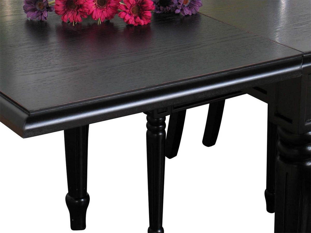ESSTISCH 100x180/280 schwarz antik - Schwarz, Holzwerkstoff (100/180/75cm) - ebuy24